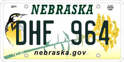 NE license plate DHF964