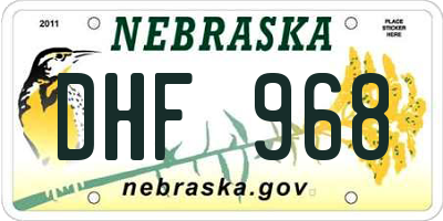 NE license plate DHF968