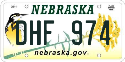 NE license plate DHF974
