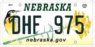 NE license plate DHF975