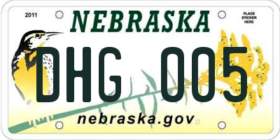 NE license plate DHG005