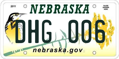 NE license plate DHG006
