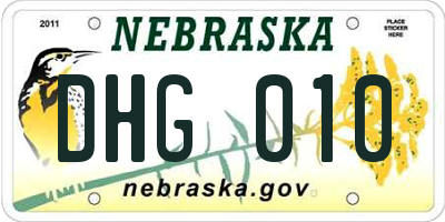 NE license plate DHG010