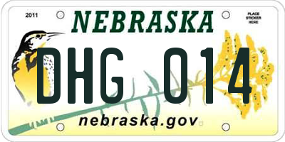 NE license plate DHG014