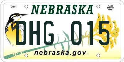 NE license plate DHG015