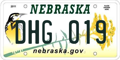 NE license plate DHG019