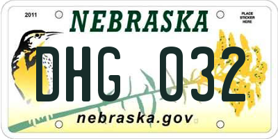 NE license plate DHG032