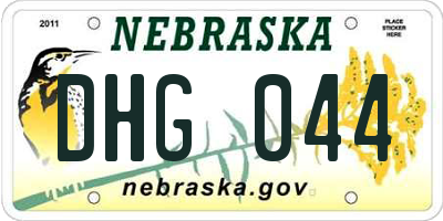 NE license plate DHG044