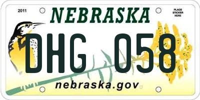 NE license plate DHG058