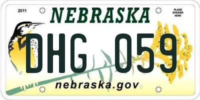 NE license plate DHG059