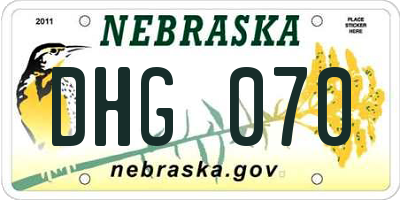 NE license plate DHG070