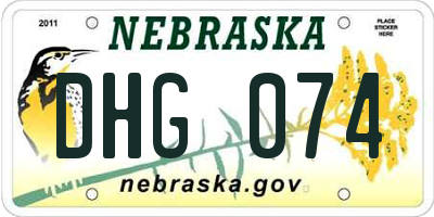 NE license plate DHG074