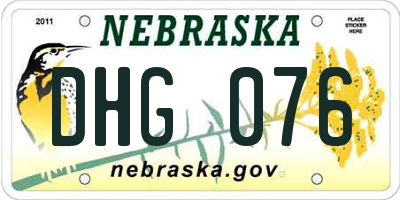 NE license plate DHG076