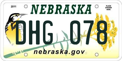 NE license plate DHG078