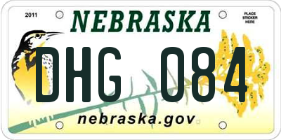 NE license plate DHG084
