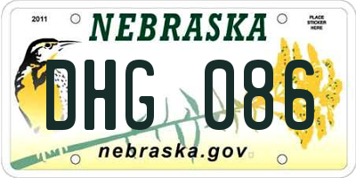 NE license plate DHG086