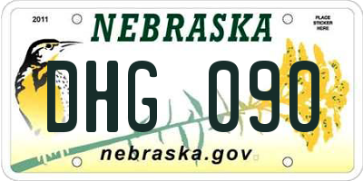 NE license plate DHG090