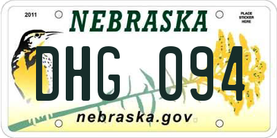 NE license plate DHG094