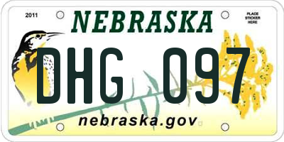 NE license plate DHG097