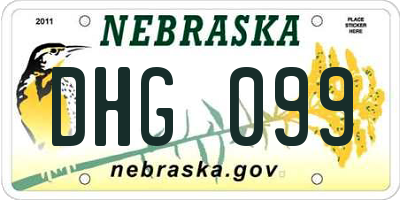 NE license plate DHG099