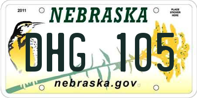 NE license plate DHG105