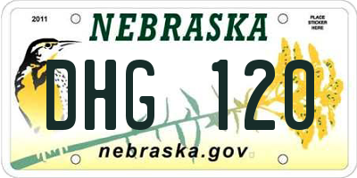 NE license plate DHG120