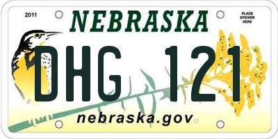 NE license plate DHG121