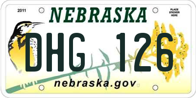 NE license plate DHG126