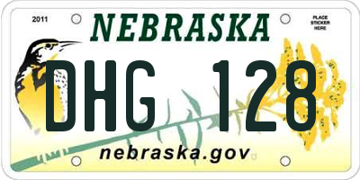 NE license plate DHG128