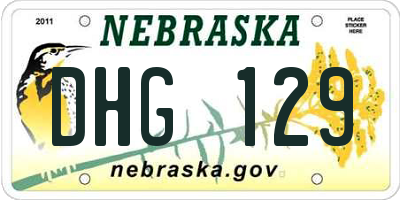 NE license plate DHG129