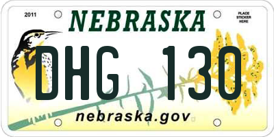 NE license plate DHG130
