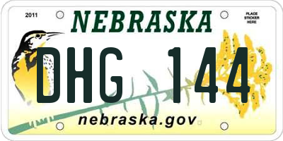 NE license plate DHG144