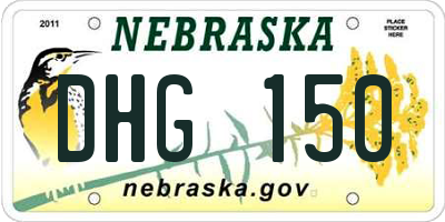 NE license plate DHG150