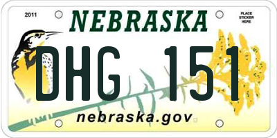 NE license plate DHG151