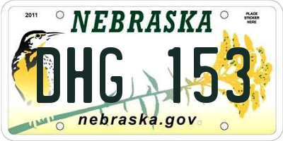 NE license plate DHG153