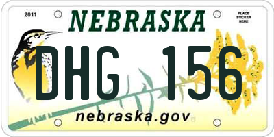 NE license plate DHG156