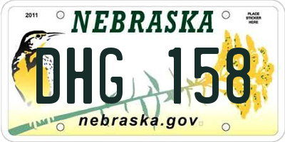 NE license plate DHG158