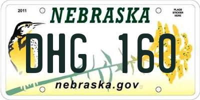 NE license plate DHG160