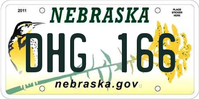 NE license plate DHG166
