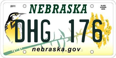 NE license plate DHG176