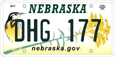NE license plate DHG177