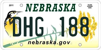 NE license plate DHG188