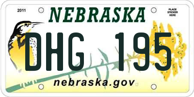 NE license plate DHG195