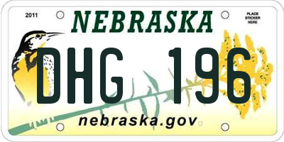 NE license plate DHG196