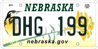 NE license plate DHG199