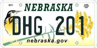 NE license plate DHG201