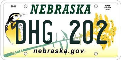 NE license plate DHG202