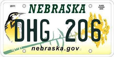 NE license plate DHG206