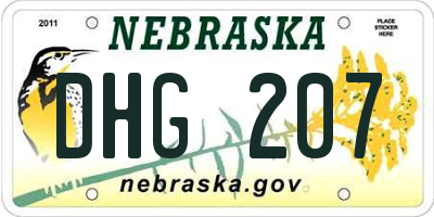NE license plate DHG207