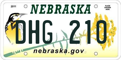 NE license plate DHG210